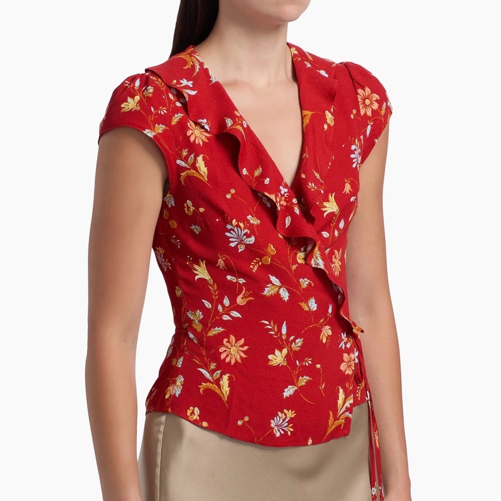 Reformation Floral Clemence Wrap Blouse in floral - Picture 2 of 8
